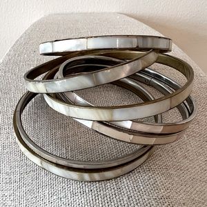 Set of shell fashion bangles